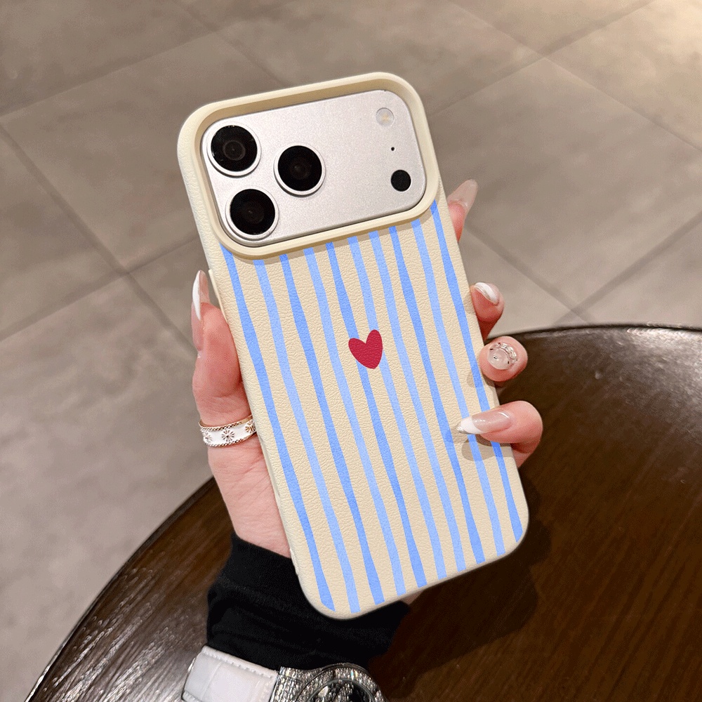 Phone Cases Iphone 14 - Vertical Stripes Hearts Phone Case For