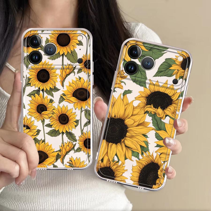 Phone Cases Iphone 14 - Cute Sunflower Pattern Case for Apple