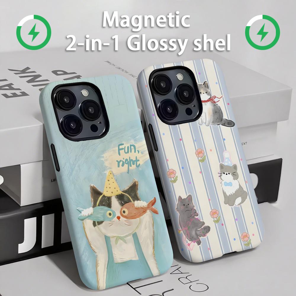 Phone Cases Iphone 14 - Cute cats and dogs Phone Case