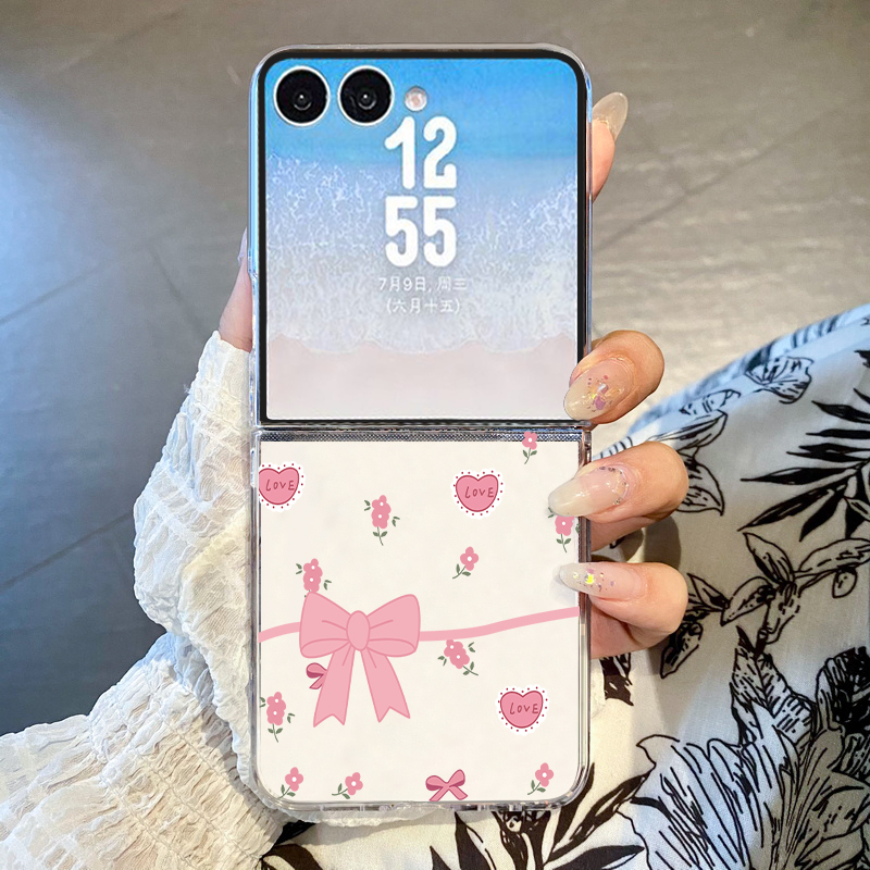 Phone Cases Z Flip 5 - Bowknot Printed Phone Case For Samsung