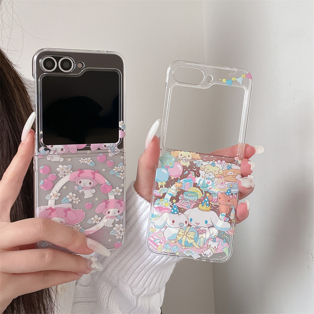 Phone Cases Z Flip 5 - Cute Cartoon Cinnamon Dog Melody Magnetic