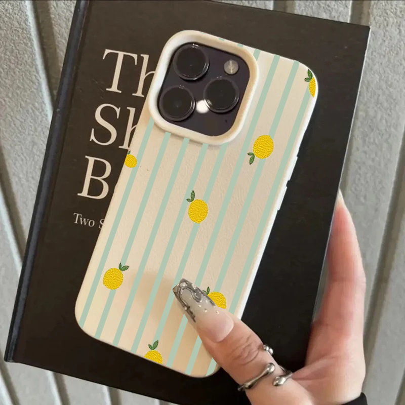 Phone Cases Iphone 14 - Shockproof Cute Lemon Pattern Silicone Phone