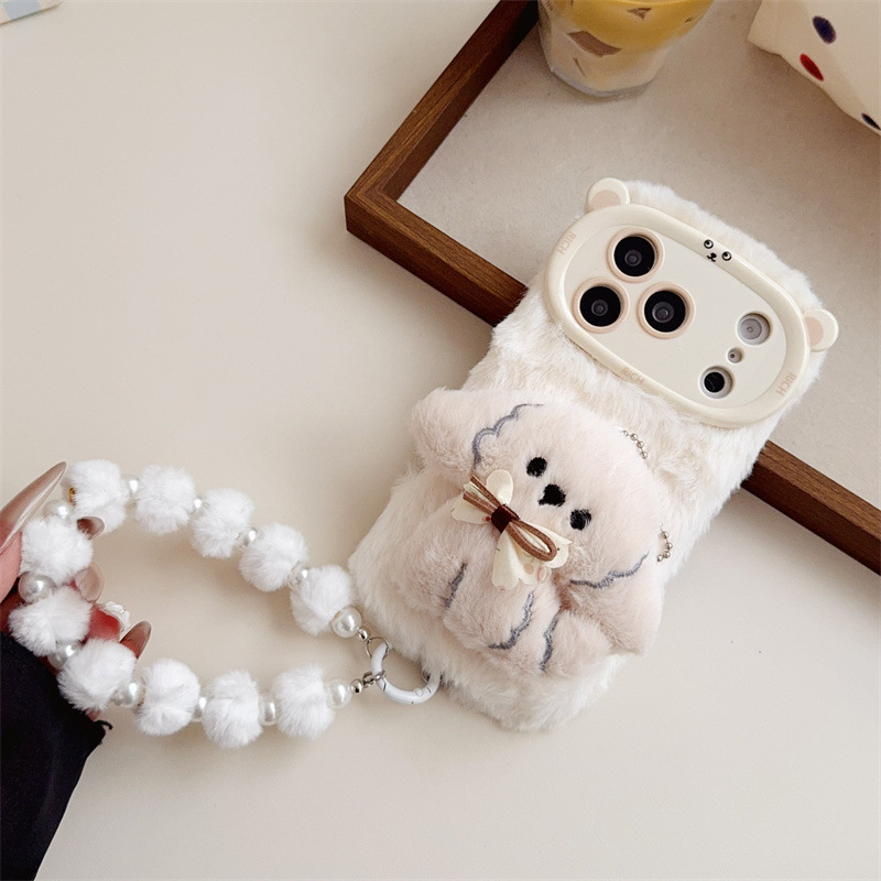 3D Cartoon Bowknot Puppy Warm  - Phone Cases Iphone 14 review and price