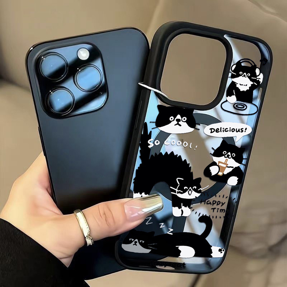 Funny Black Cat Wireless Charg - Phone Cases Quirky review and price