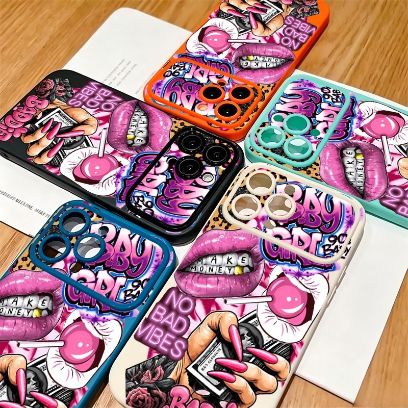 Hip Hop Pink Lips Baby Girl Gr - Phone Cases Durable review and price