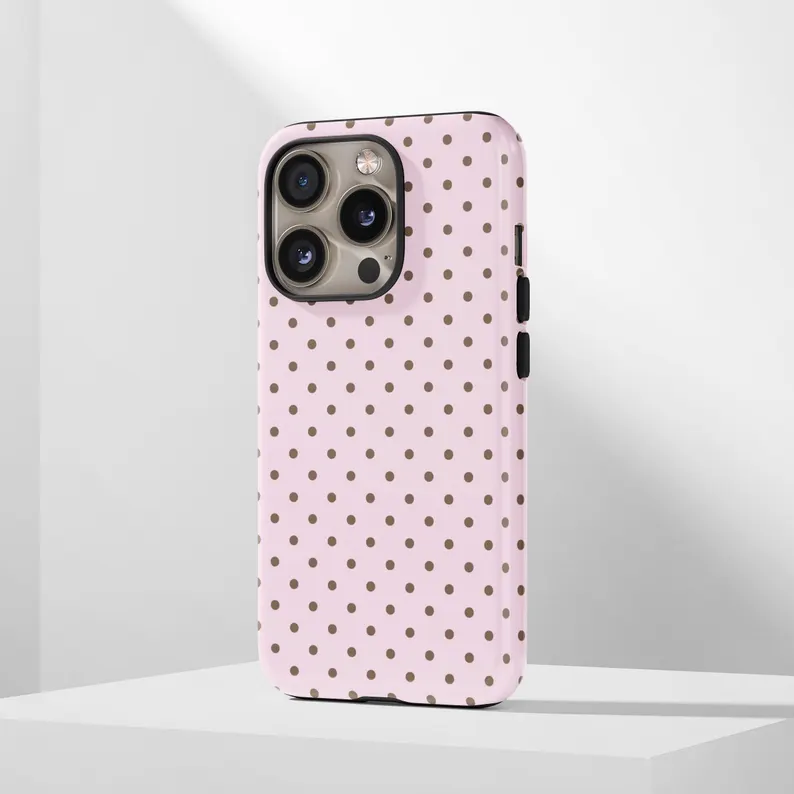 Cute Polka Dots Pink Phone Cas - Phone Cases Classy review and price