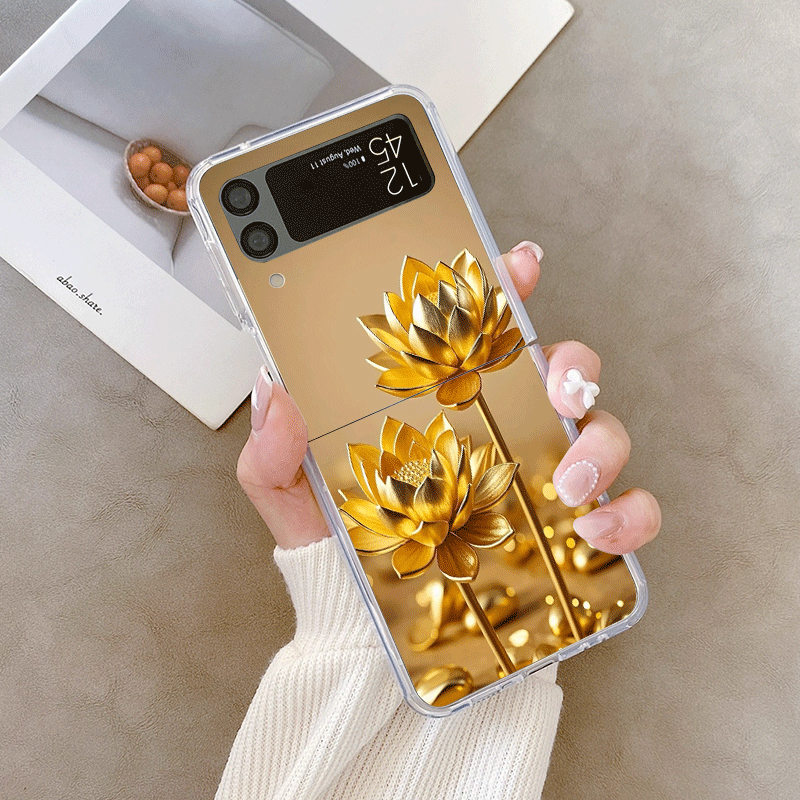 Creative Golden Lotus Flower P - Phone Cases Z Flip 5 review and price