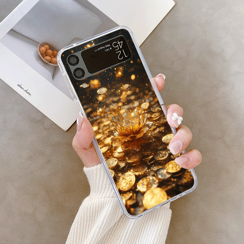 Creative Golden Lotus Flower P - Phone Cases Z Flip 5 review and price