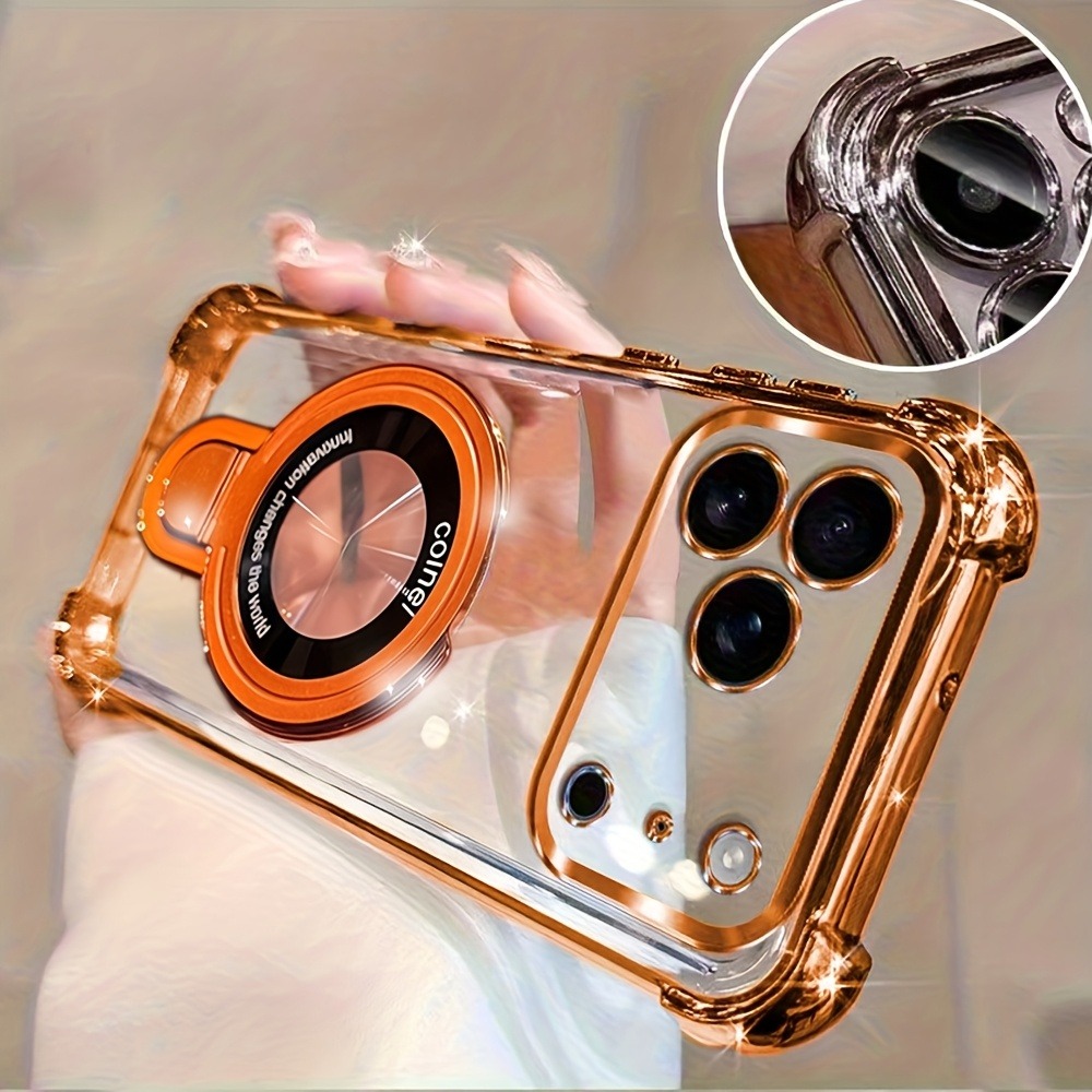 Luxury Clear  Plating Phone Ca - Ring Stand Case review and price