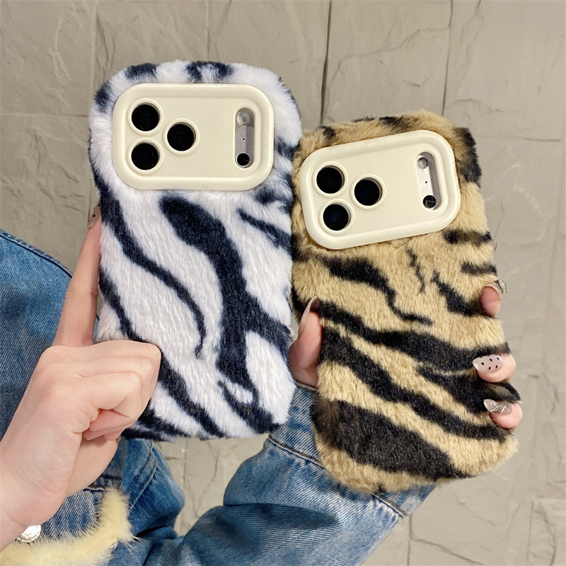 Luxury Zebra Pattern Fluffy Pl - Phone Cases Iphone 14 review and price