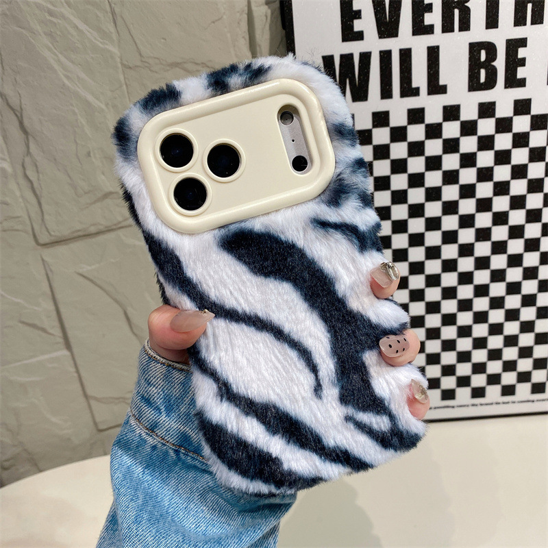 Luxury Zebra Pattern Fluffy Pl - Phone Cases Iphone 14 review and price