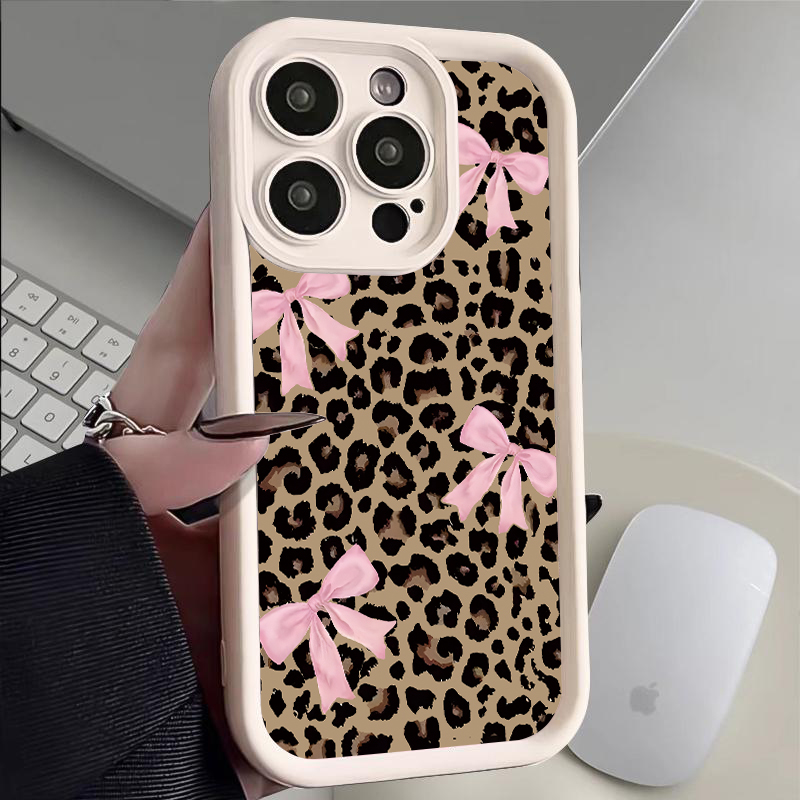 Luxury Leopard Print Bow Phone - Phone Cases Rugged review and price