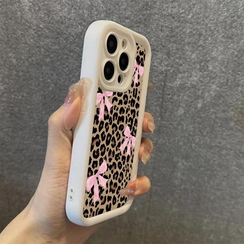 Luxury Leopard Print Bow Phone - Phone Cases Rugged review and price