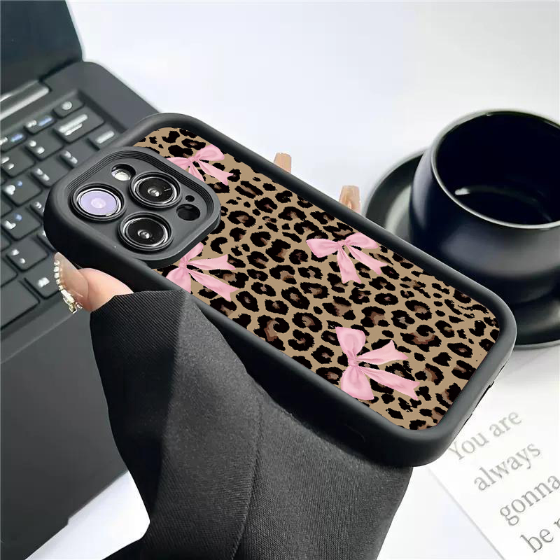 Luxury Leopard Print Bow Phone - Phone Cases Rugged review and price