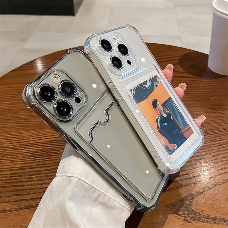 Transparent Card Slot Bag Hold - Phone Cases With Wallet On Back review and price