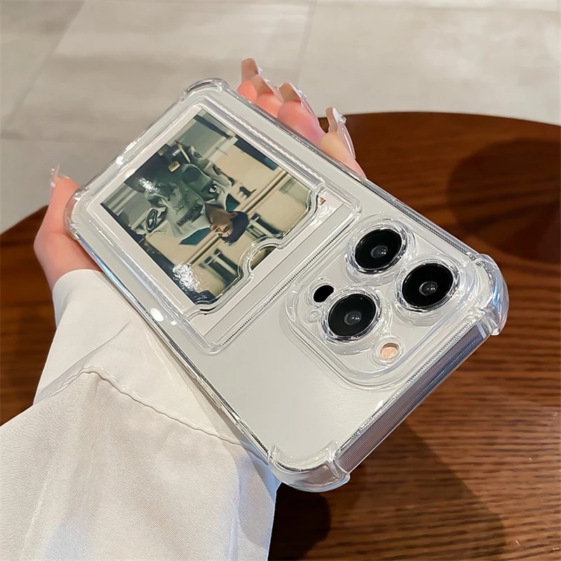 Transparent Card Slot Bag Hold - Phone Cases With Wallet On Back review and price