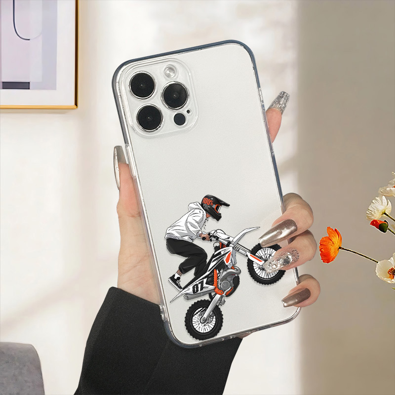 Motorcycle Boy Pattern Transpa - Phone Cases Vape review and price