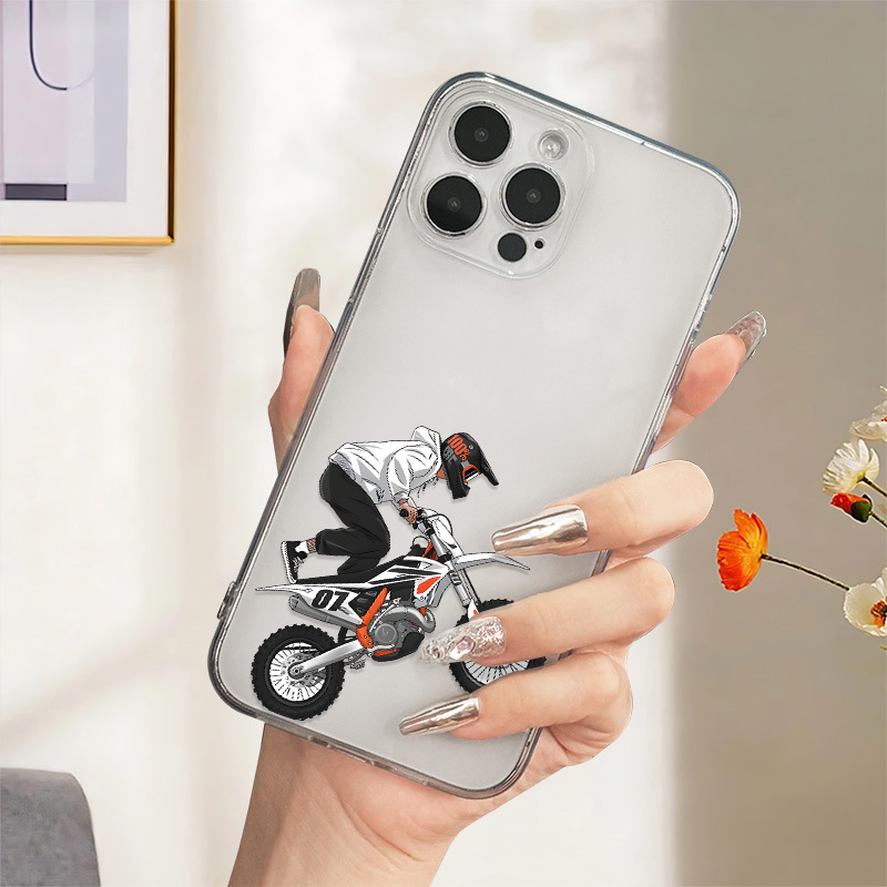 Motorcycle Boy Pattern Transpa - Phone Cases Vape review and price