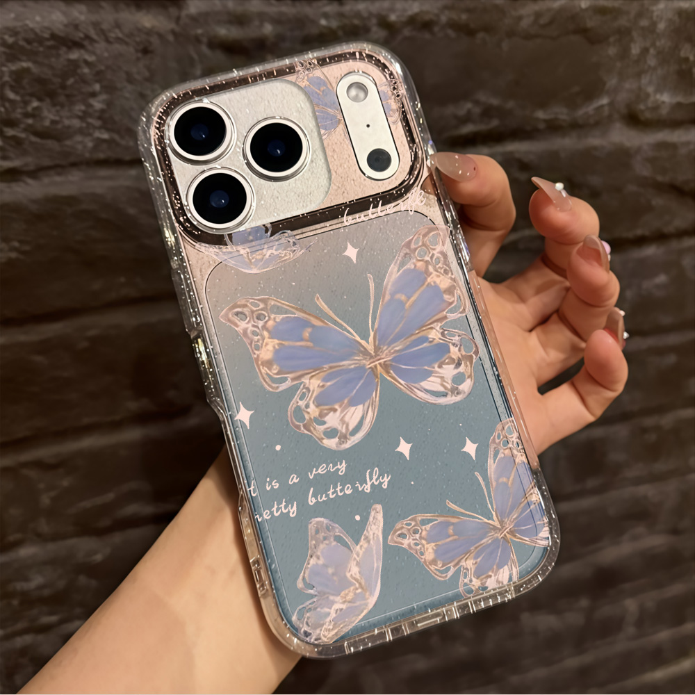 Luxury Blue Butterfly Clear Gl - Phone Cases Durable review and price