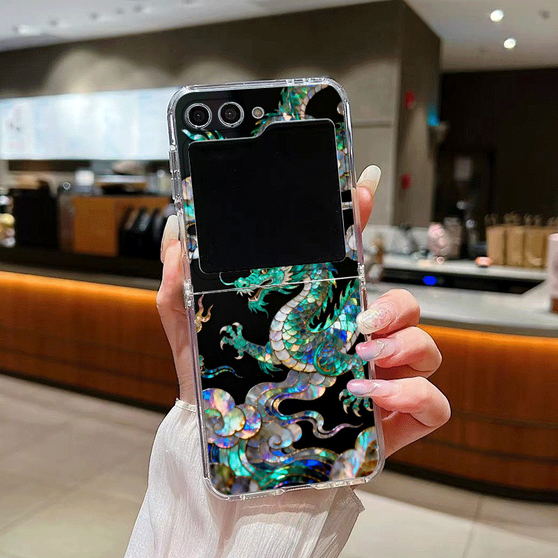 Stylish Tiger Dragon Marble Te - Phone Cases Z Flip 5 review and price