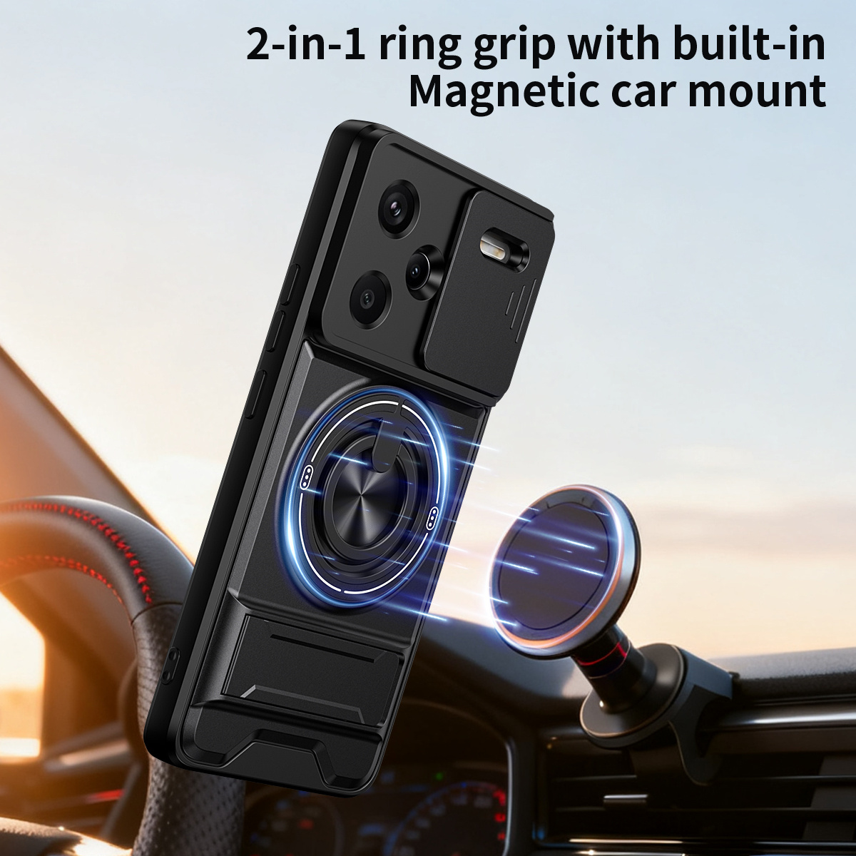 Lens Slide Camera Phone Case f - Ring Stand Case review and price
