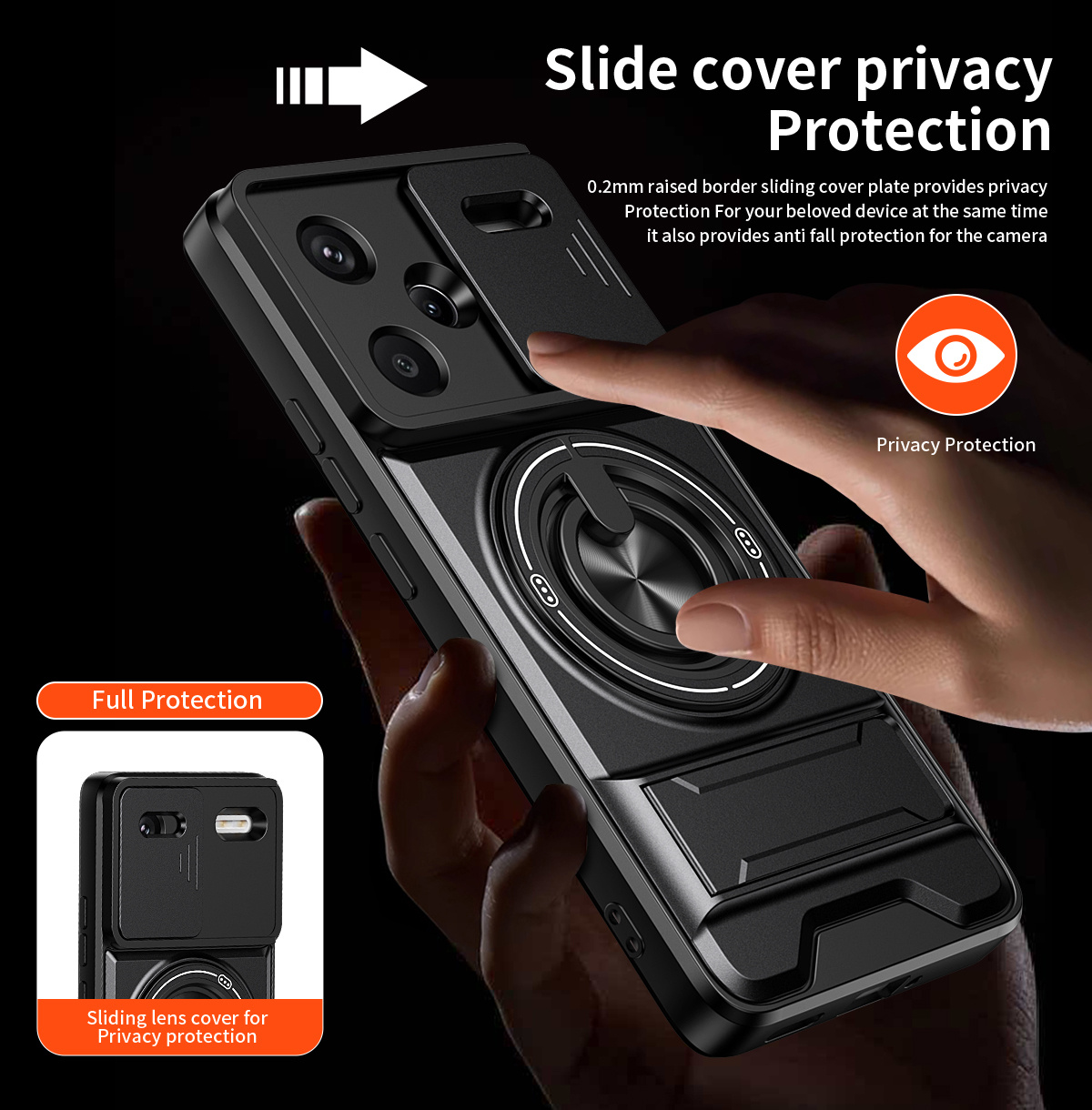 Lens Slide Camera Phone Case f - Ring Stand Case review and price