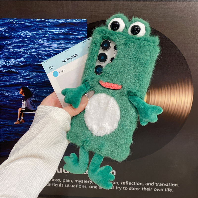 Plush Frog Phone Case, Cute Gr - Phone Cases Samsung S24 review and price